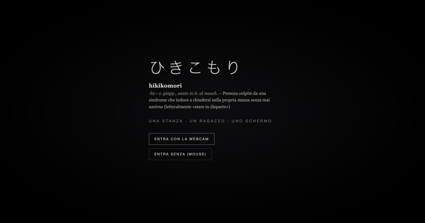 Schermata iniziale dell’opera Hikikomori